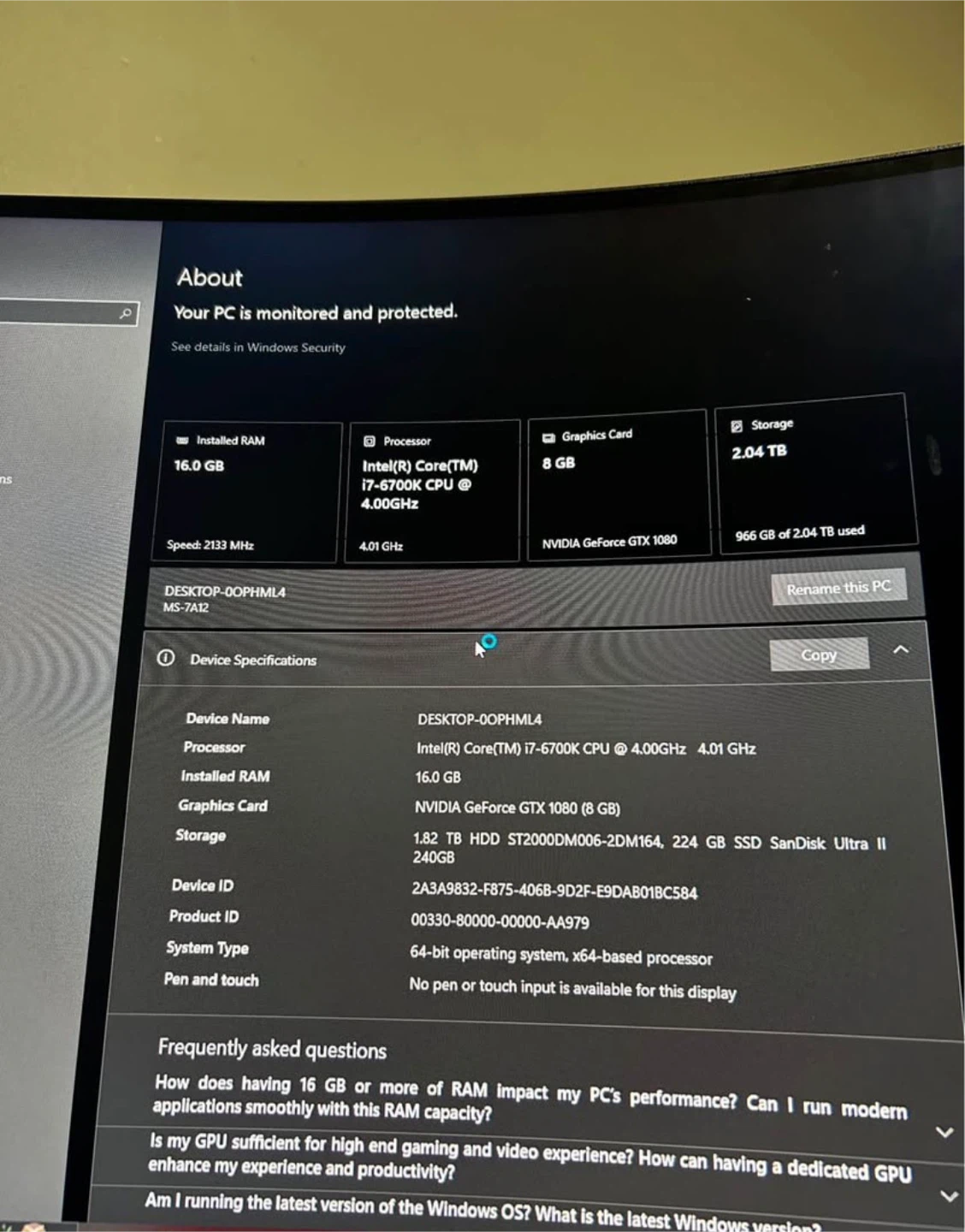 Gaming PC - I7-6700k, GTX 1080 - photo 4
