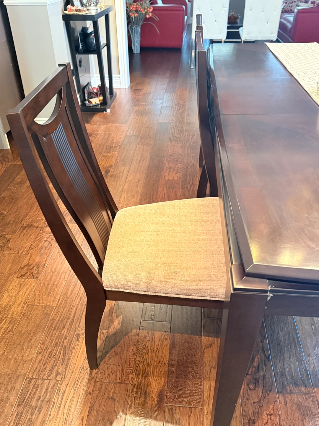 Dark wood dining table and 6 chairs set - photo 3