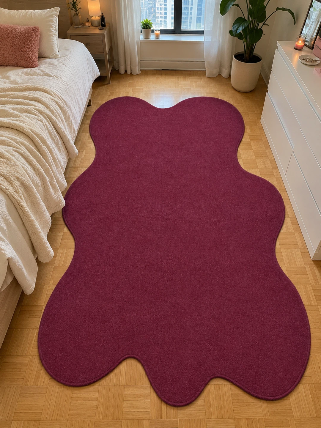 Amorphous Berry Red Rug