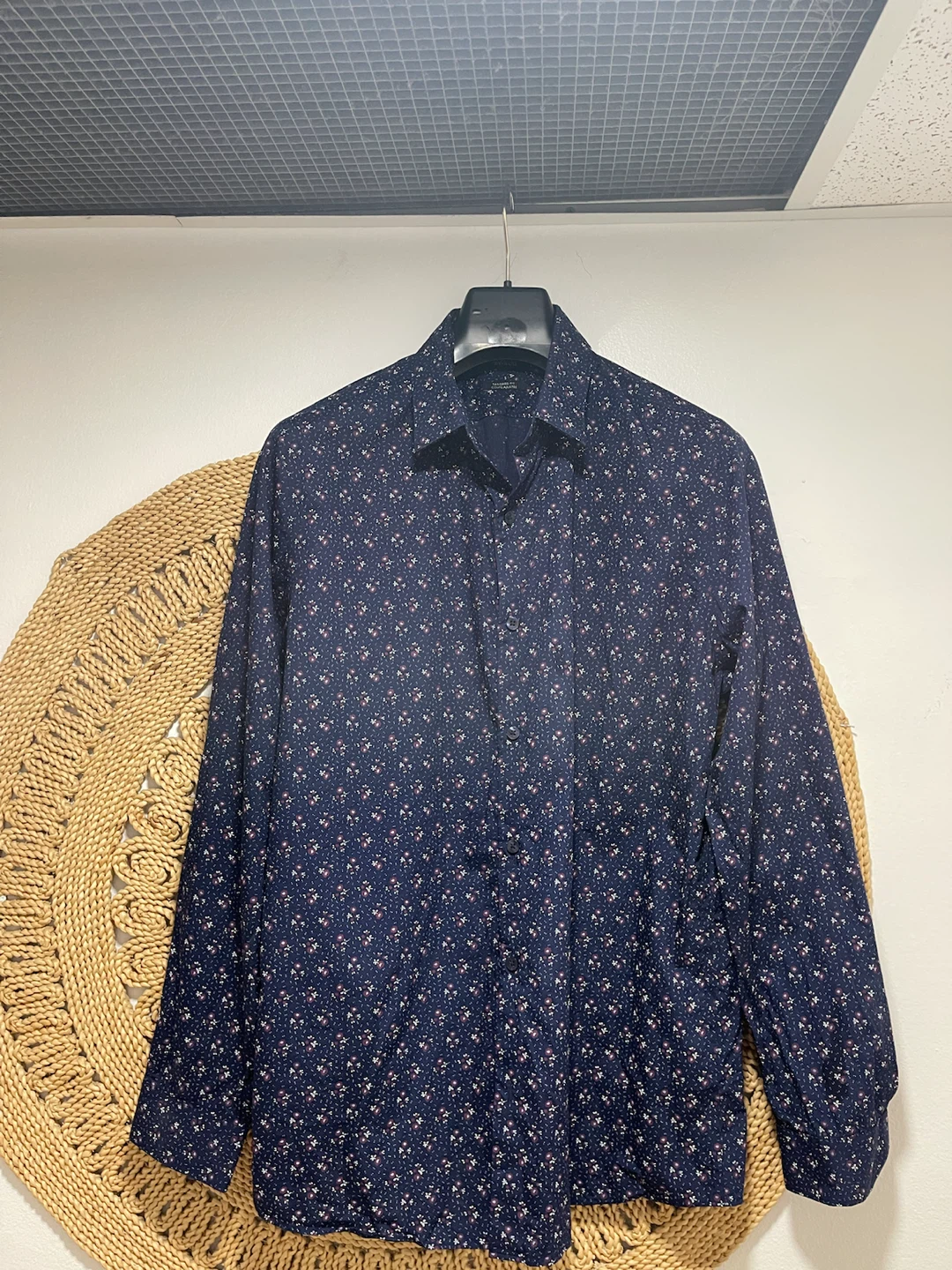 RW&CO. Men's Navy Floral Long Sleeve Shirt