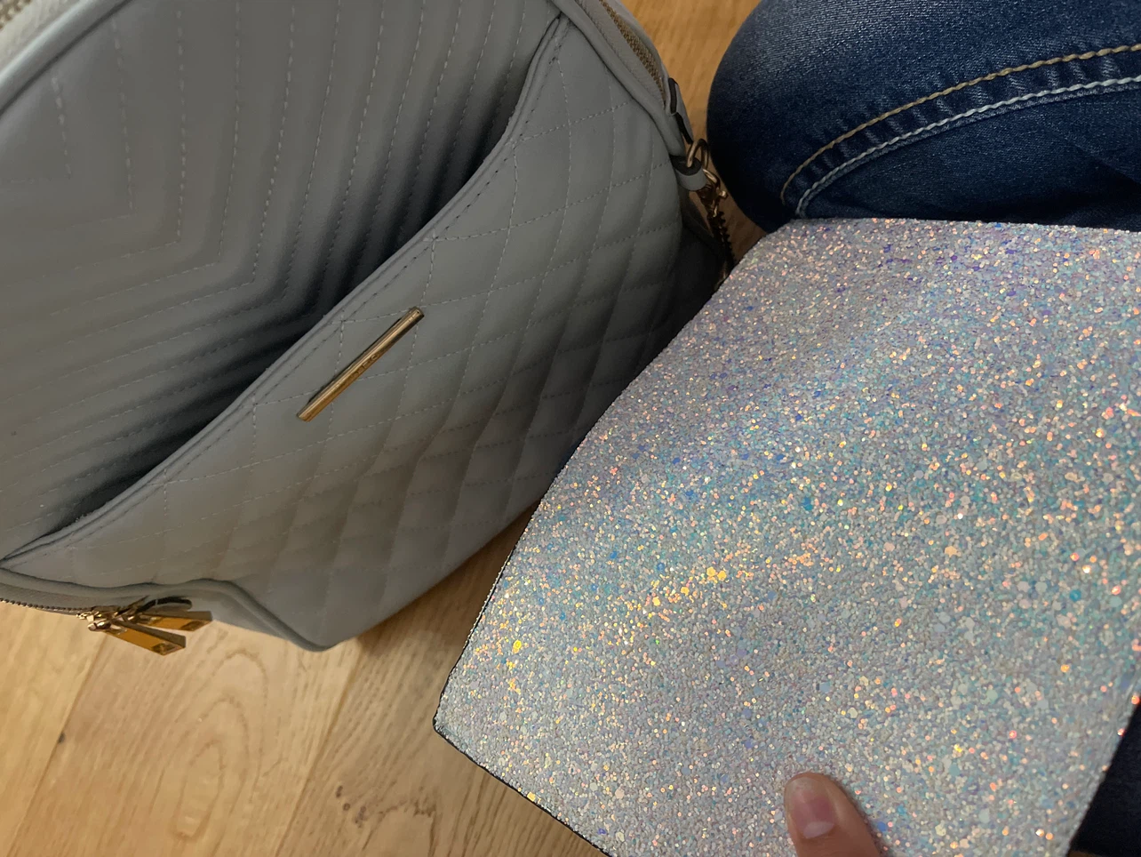 Light Blue Quilted Backpack - photo 2