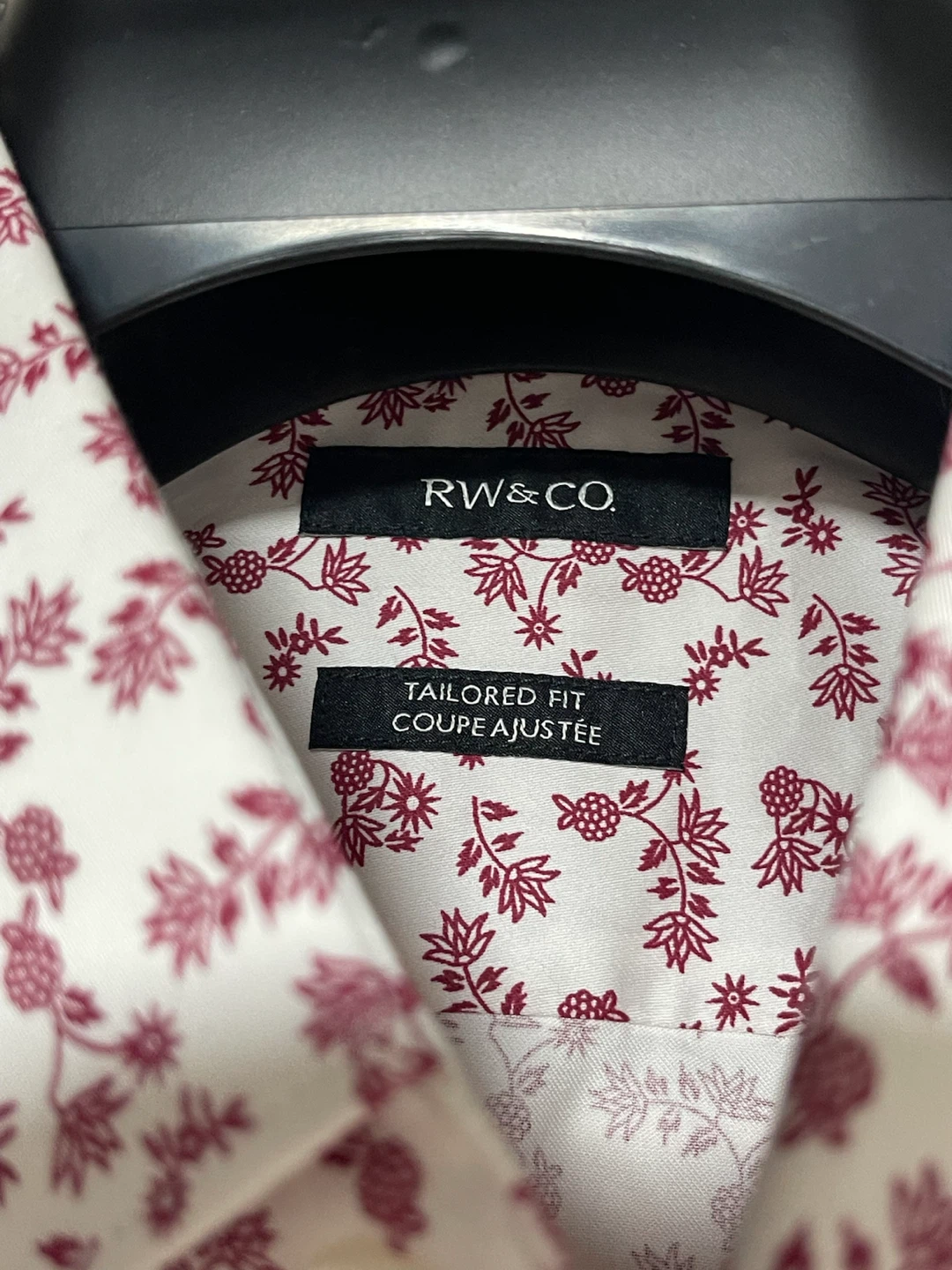 RW & CO. Tailored Fit Button-Up Shirt - Floral Pattern - Large - photo 2