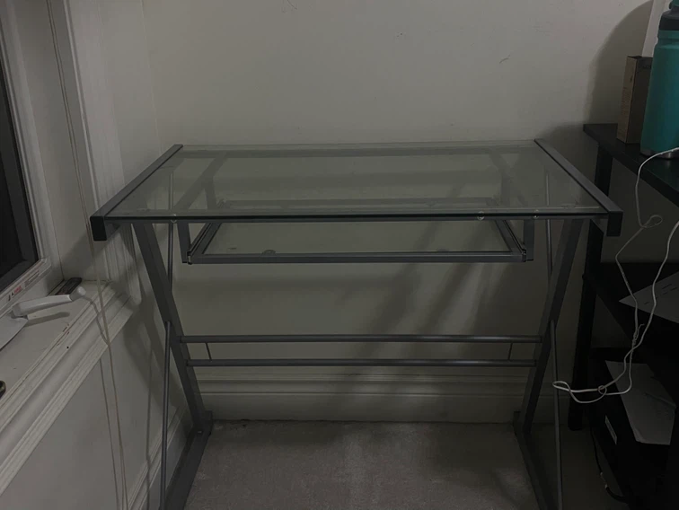 Glass and Metal Drafting Table