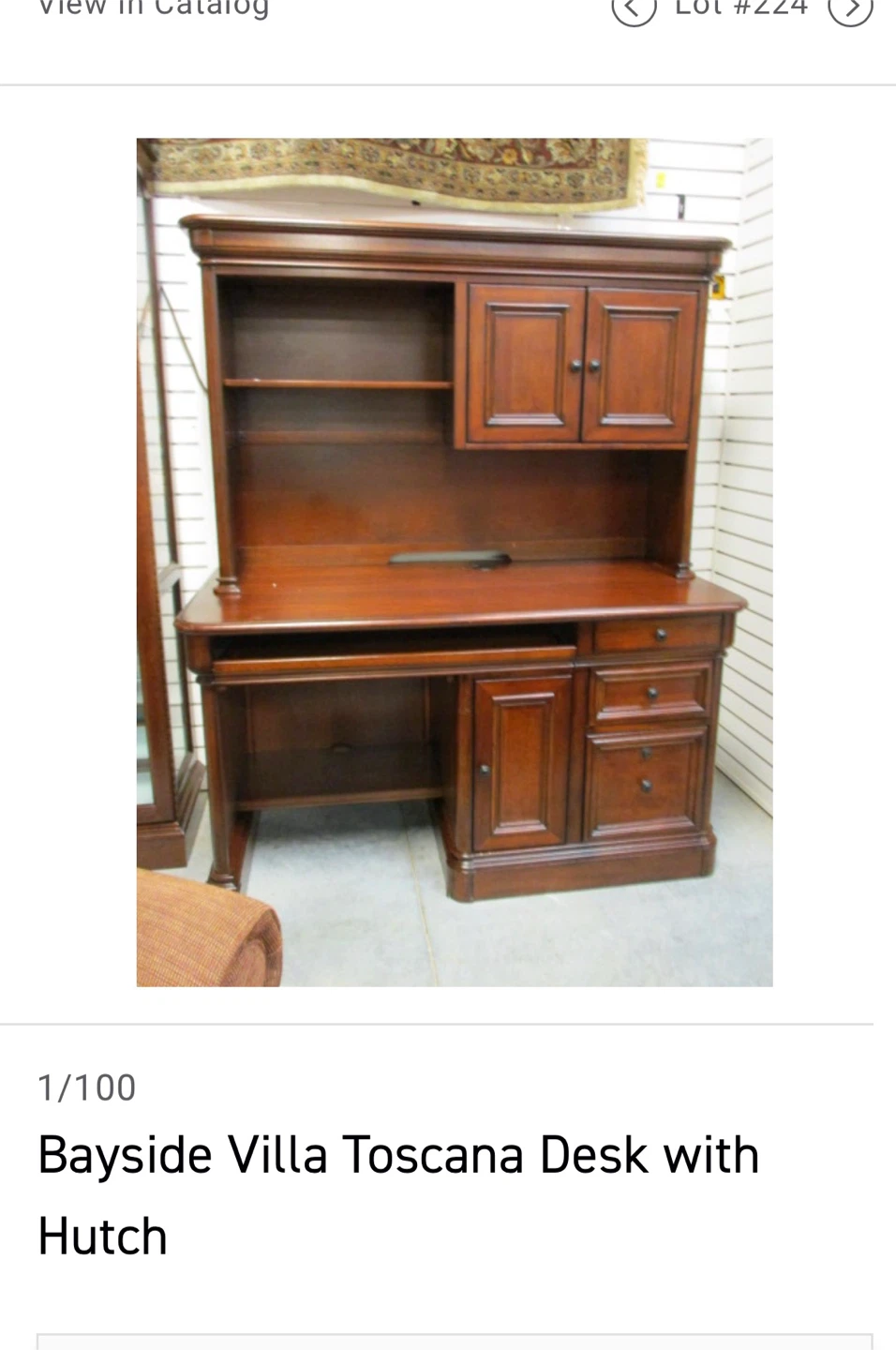 Bayside Villa Toscana Desk with Hutch