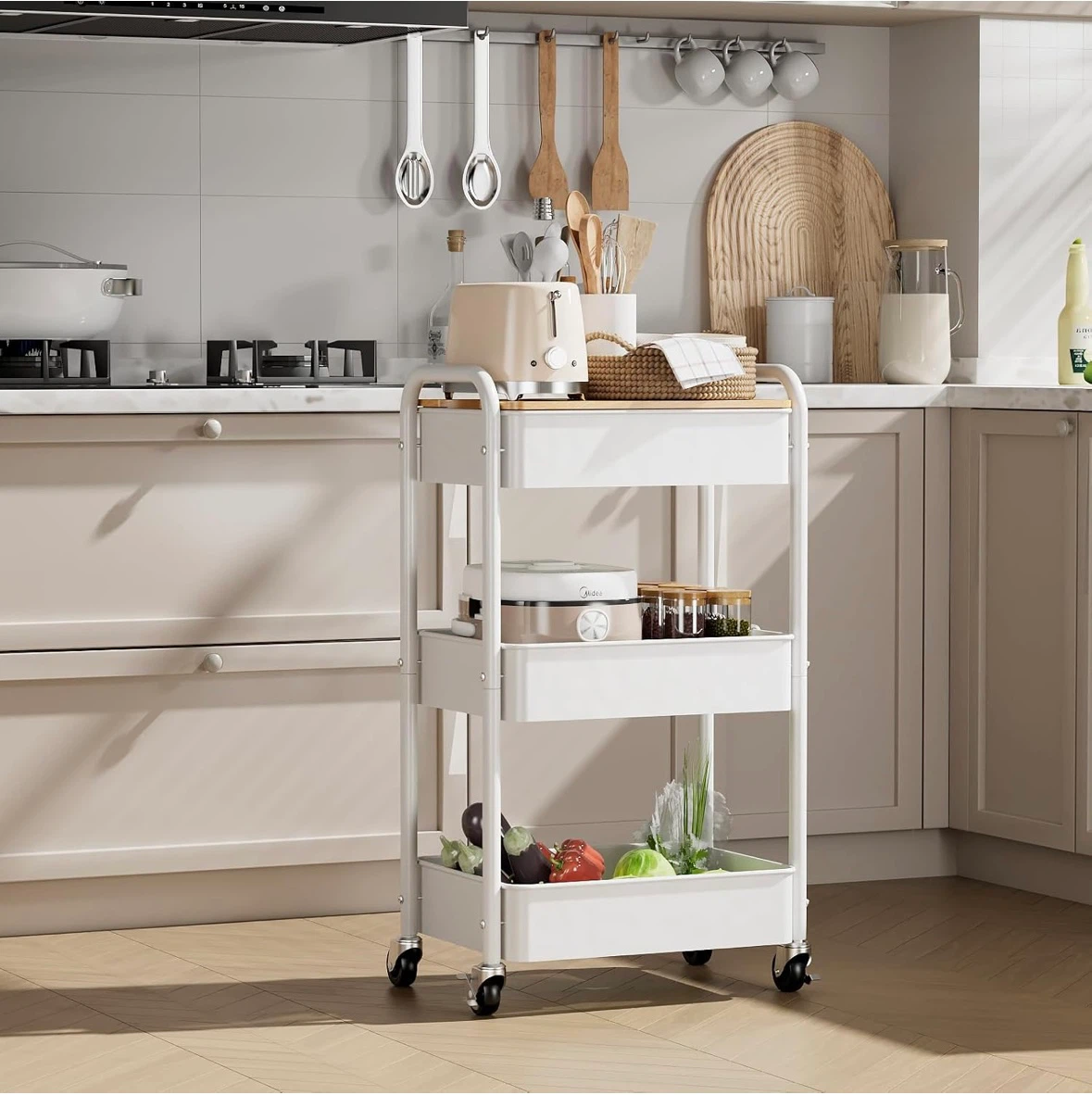 3-Tier Rolling Storage Cart — Removable Tabletop - photo 4