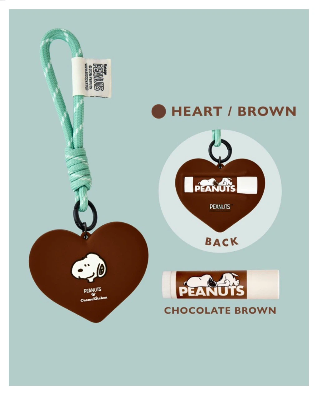 Peanuts Snoopy Heart Charm with Lip Balm