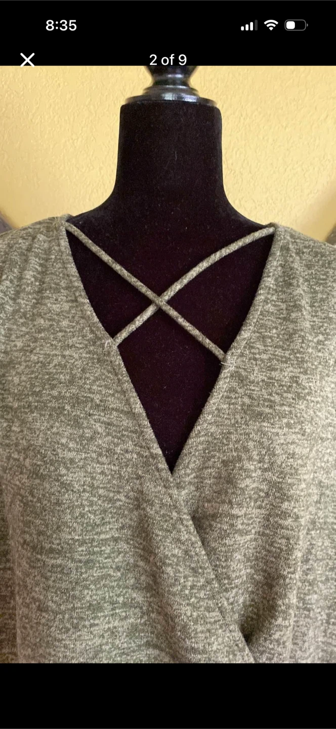 Charming Charlie Criss Cross Wrap Front Oversized Long-sleeve - photo 2