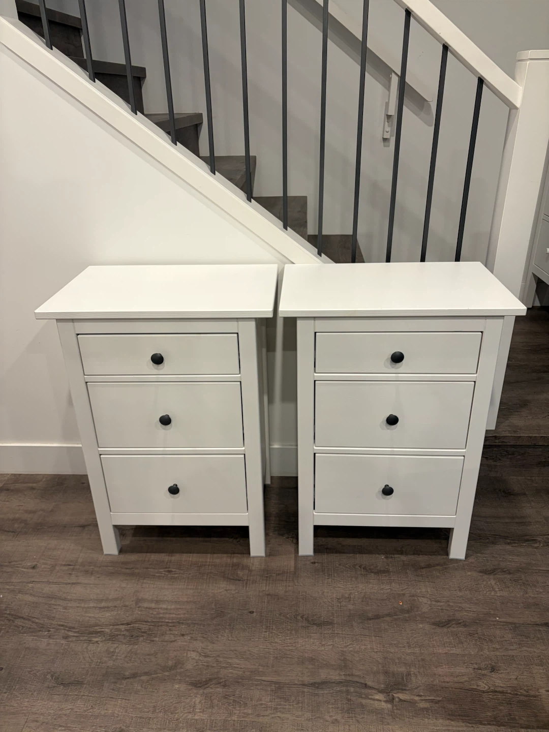 Pair of IKEA HEMNES nightstands with 3 drawers