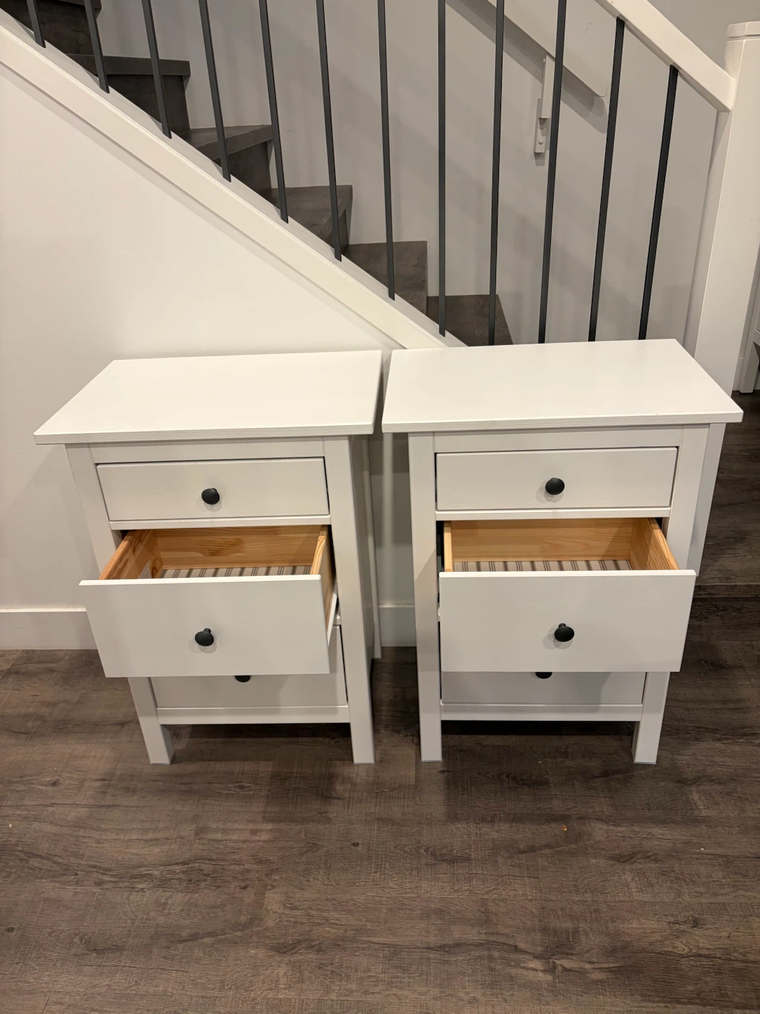Pair of IKEA HEMNES nightstands with 3 drawers - photo 3