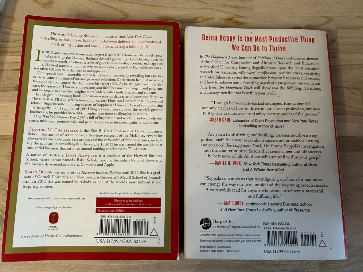 Two Books: How Will You Measure Your Life? & The Happiness Track - photo 2