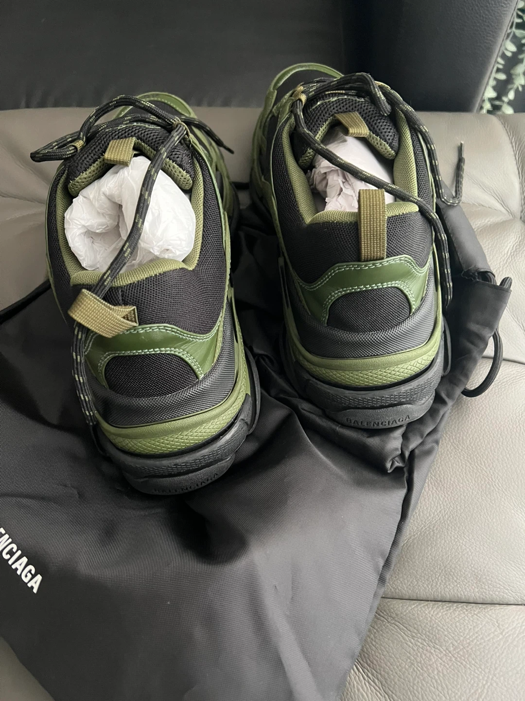 Balenciaga Triple S Men's Sneakers - Green/Black - Size 43 - photo 3