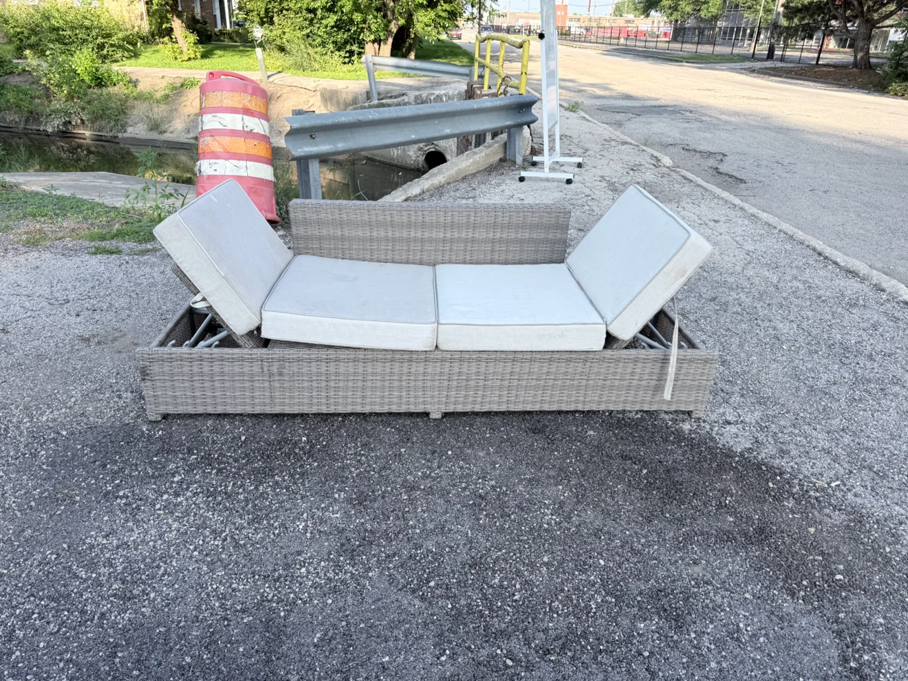 Wicker Outdoor Chaise Lounge with Cushions - photo 2