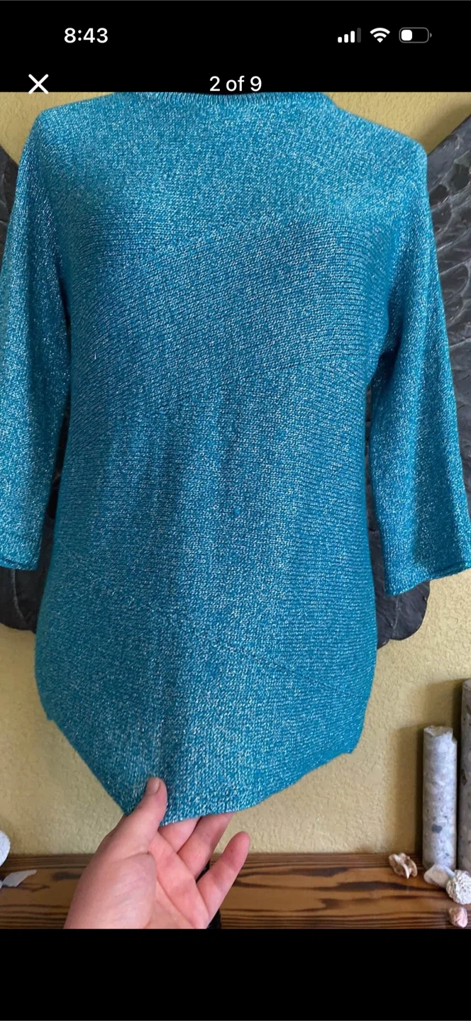 Cleo Metallic Knit Long-sleeve - photo 2