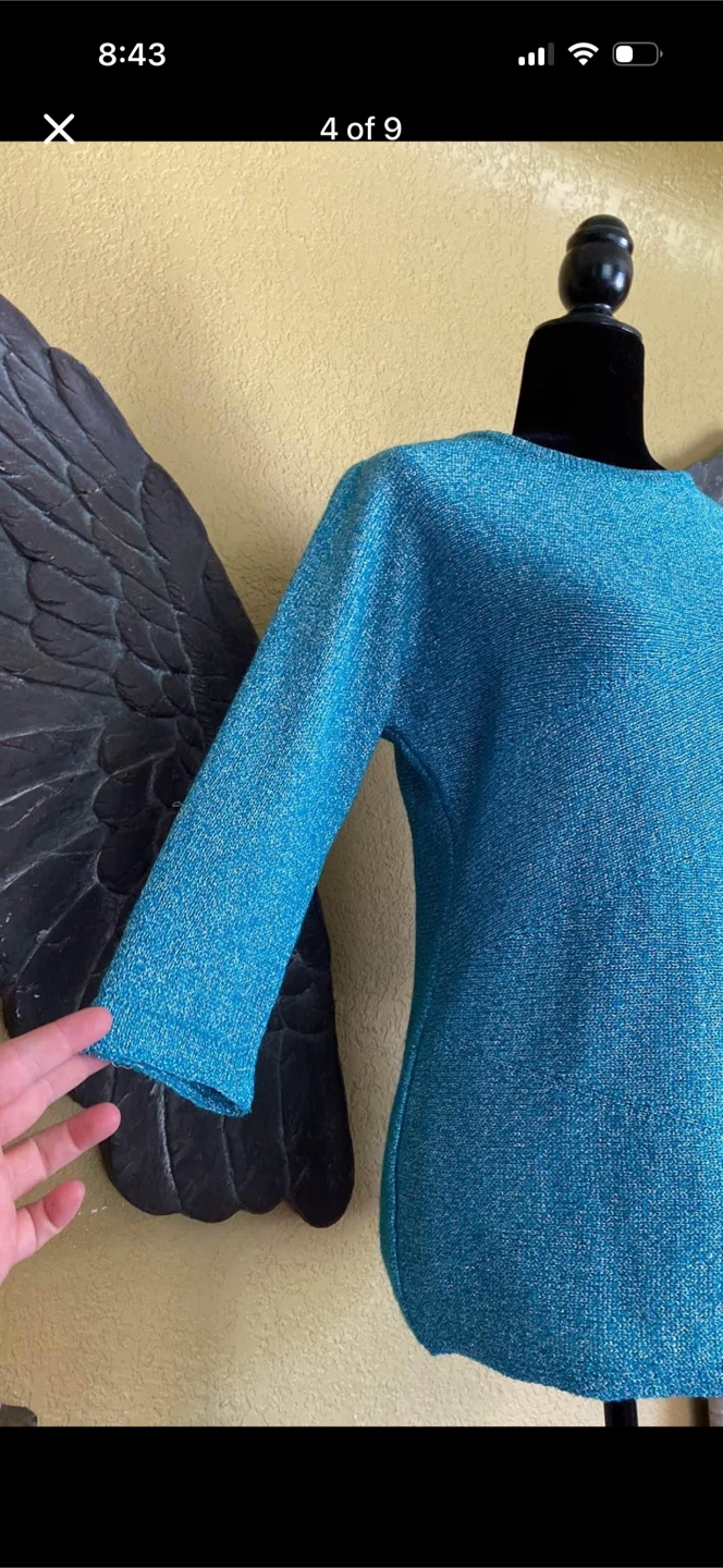 Cleo Metallic Knit Long-sleeve - photo 4
