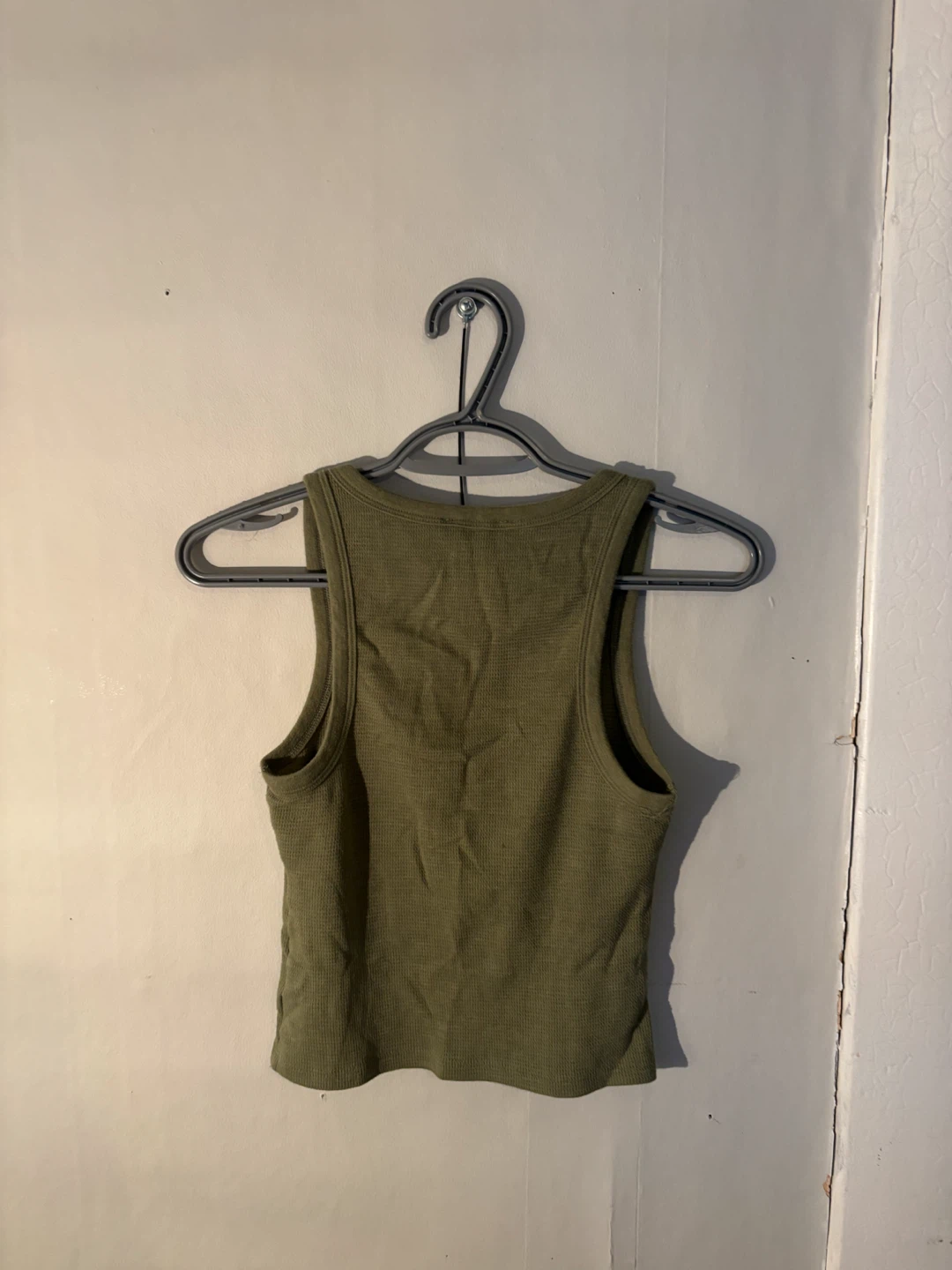 Forever 21 Ribbed Henley Tank Top - Olive Green - photo 2