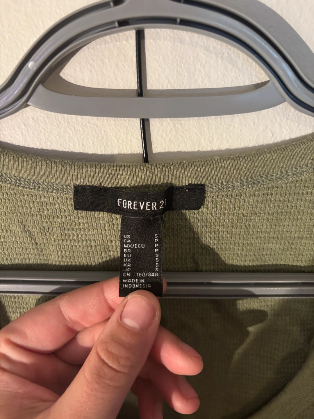 Forever 21 Ribbed Henley Tank Top - Olive Green - photo 3