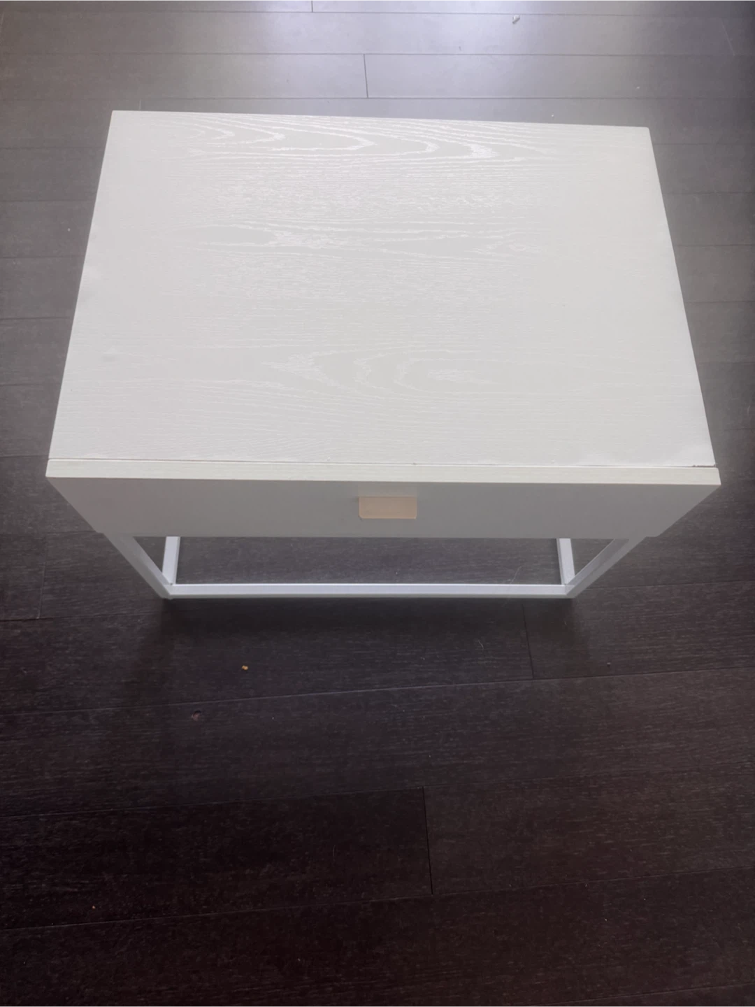 White Nightstand with Drawer - photo 2