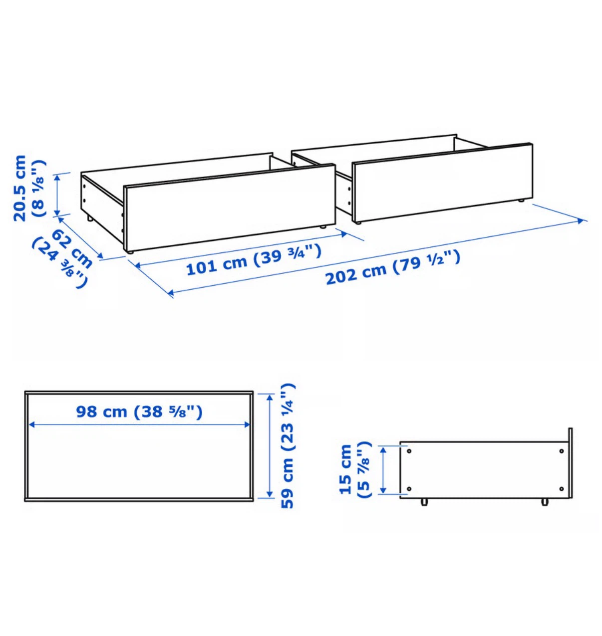 IKEA White Underbed Drawers (2-pack) - photo 3