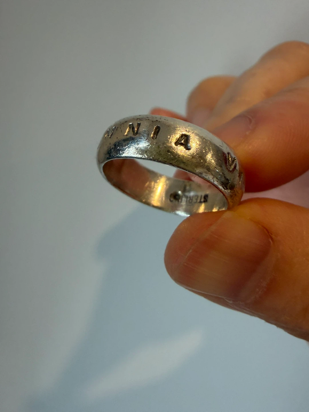 Diamond Sterling Silver Love Conquers All in Latin Ring - photo 2