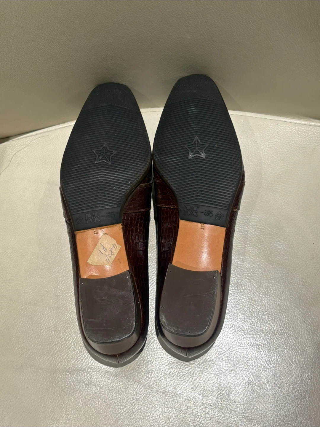 Salvatore Ferragamo Gancini Croc-Embossed Leather Loafers 51/2C - photo 4