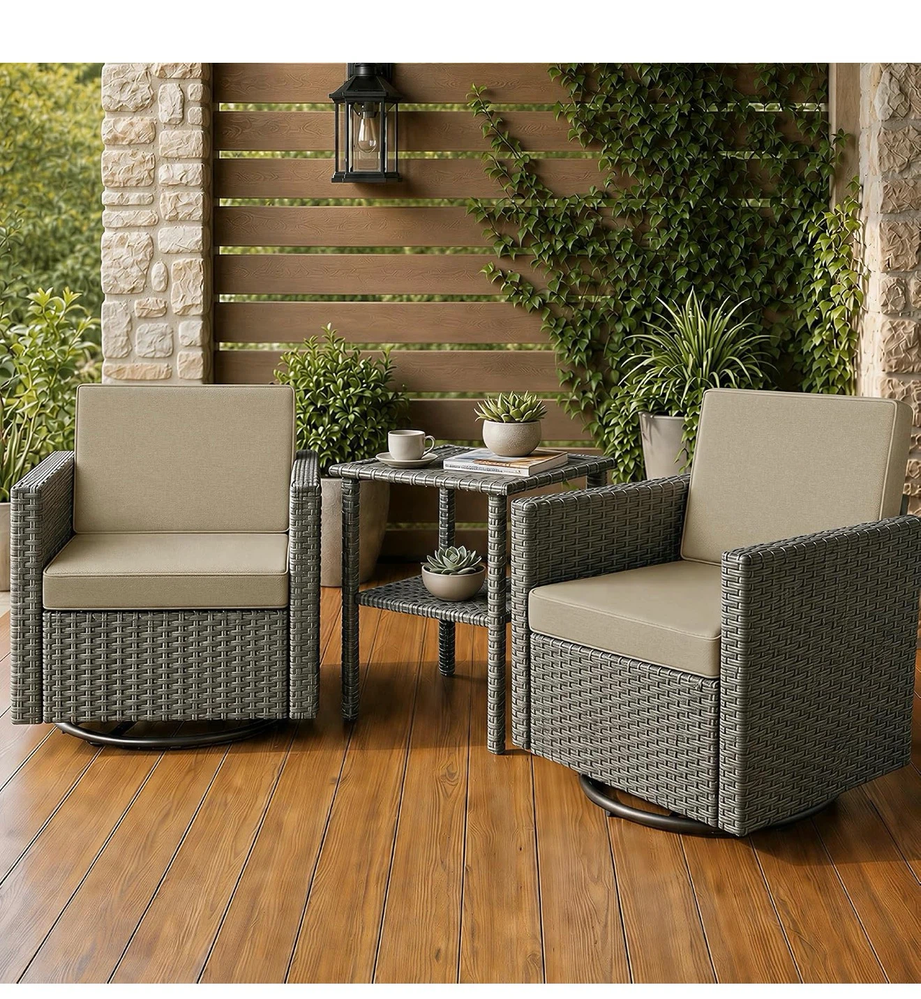 Outdoor Chair Cushion Set - Natural Color - photo 2