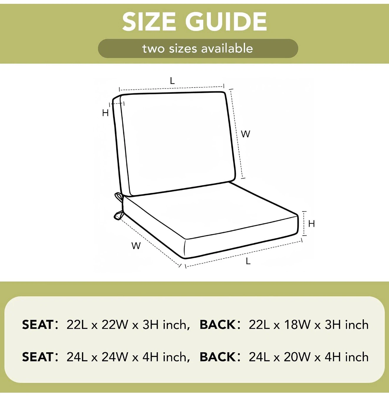 Outdoor Chair Cushion Set - Natural Color - photo 3