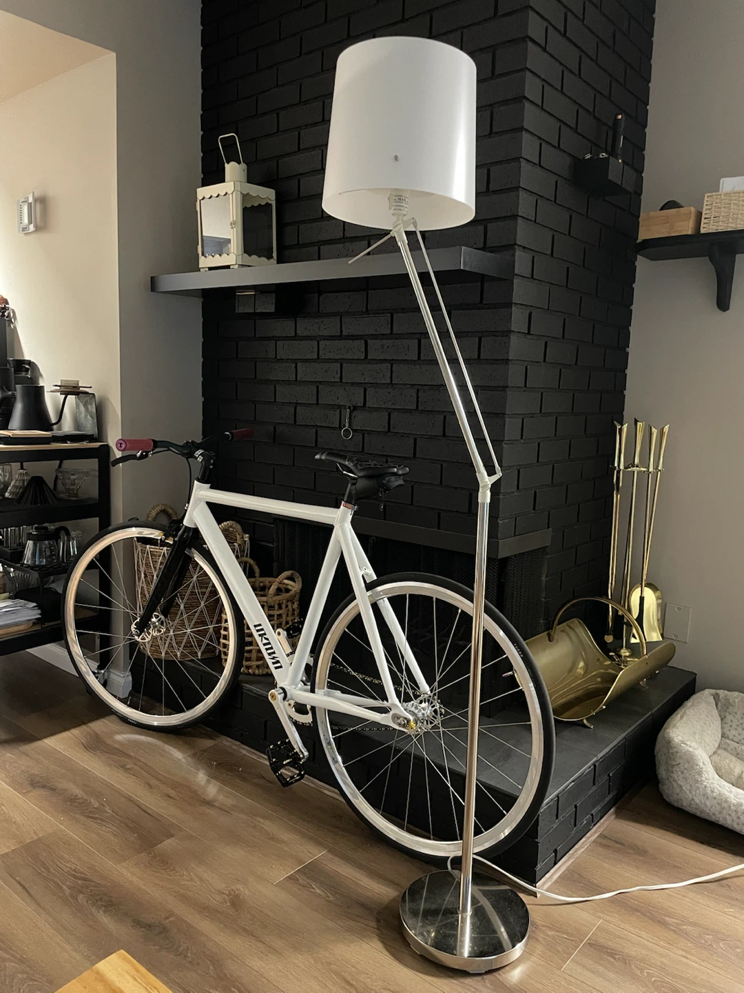 IKEA White Floor Lamp with Adjustable Arm - photo 2