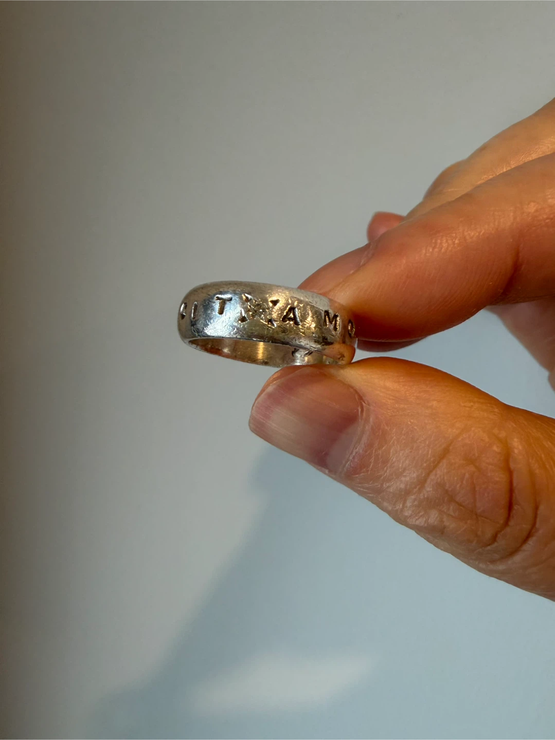 Diamond Sterling Silver Love Conquers All in Latin Ring - photo 3