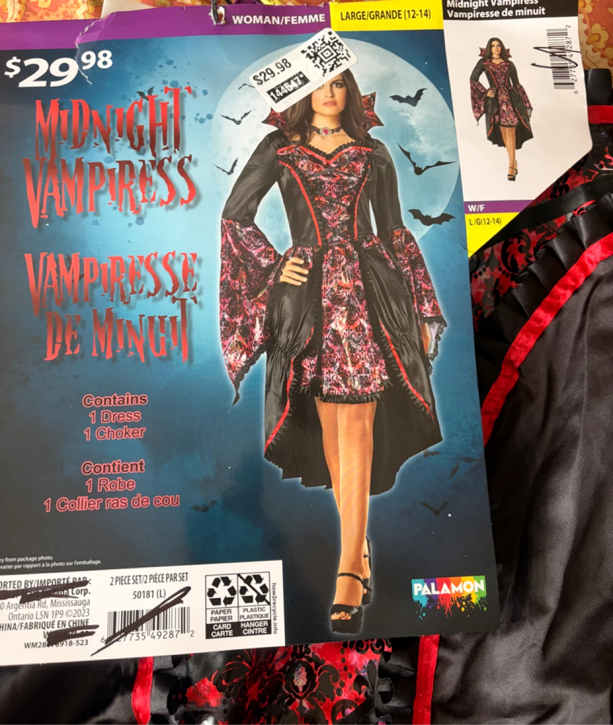 Vampiress Costume - Large (12-14)
