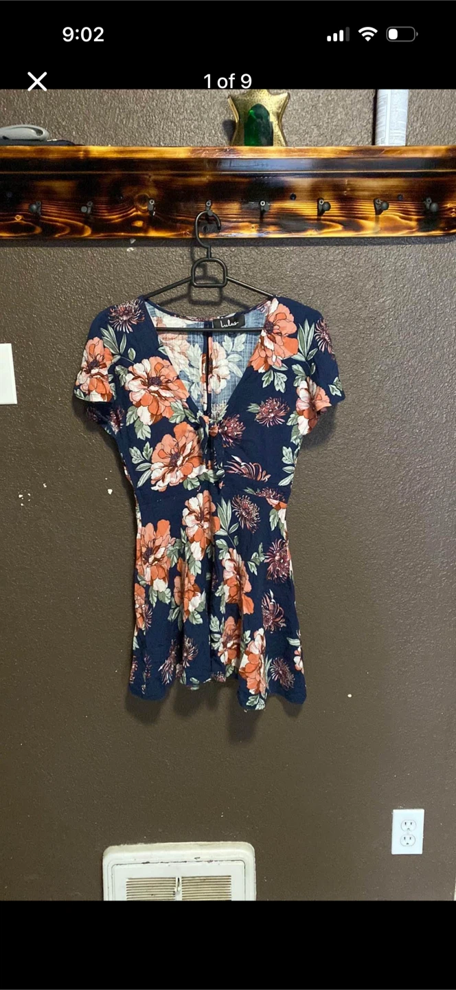 Lulus Floral Mini Dress With Front Tie And Back Slip