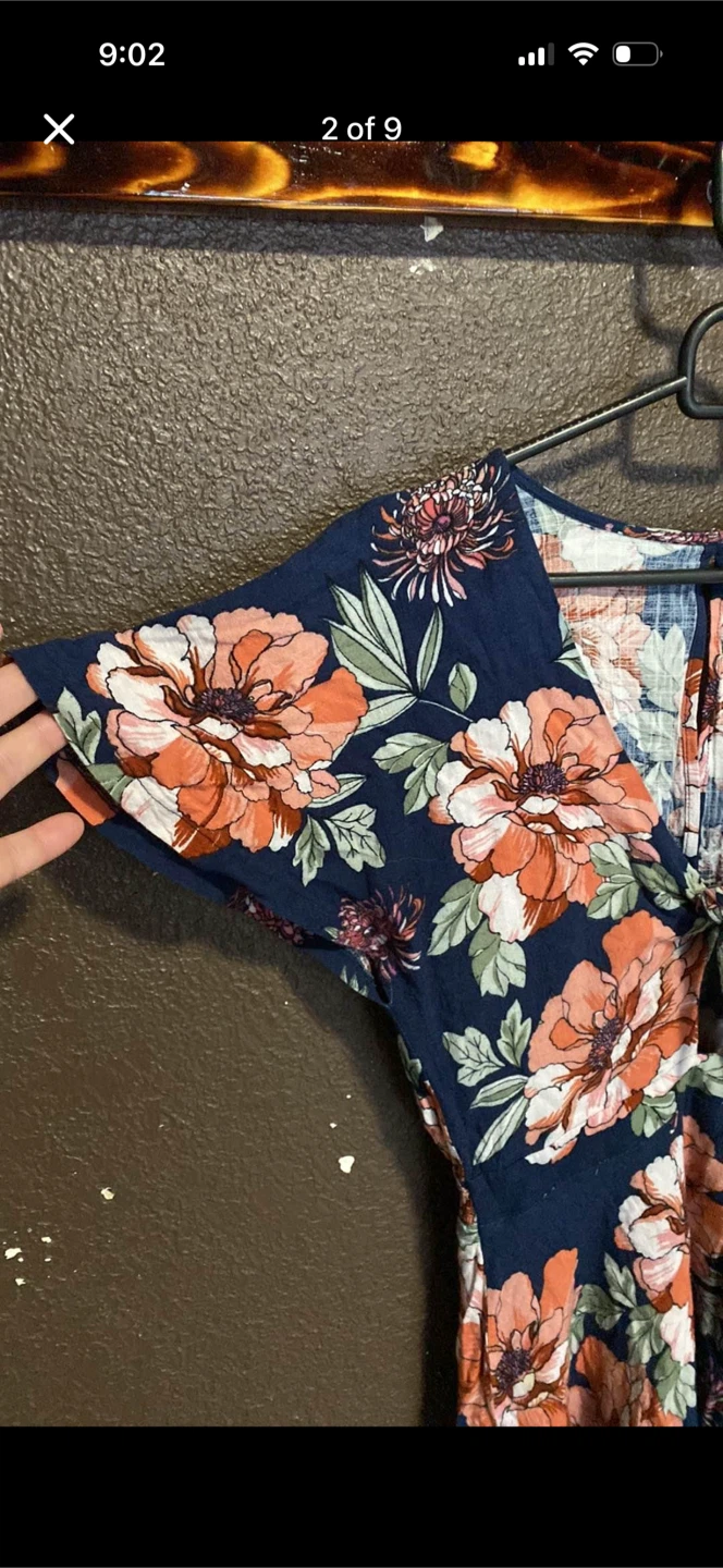Lulus Floral Mini Dress With Front Tie And Back Slip - photo 2