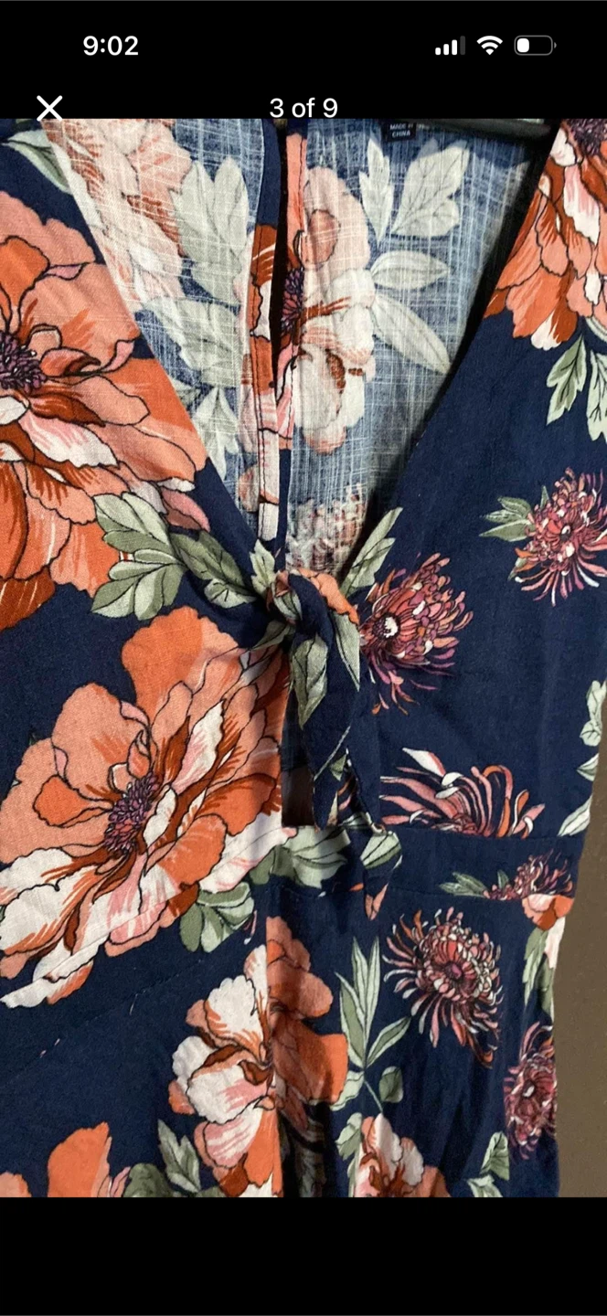 Lulus Floral Mini Dress With Front Tie And Back Slip - photo 3