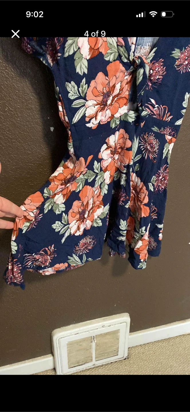 Lulus Floral Mini Dress With Front Tie And Back Slip - photo 4
