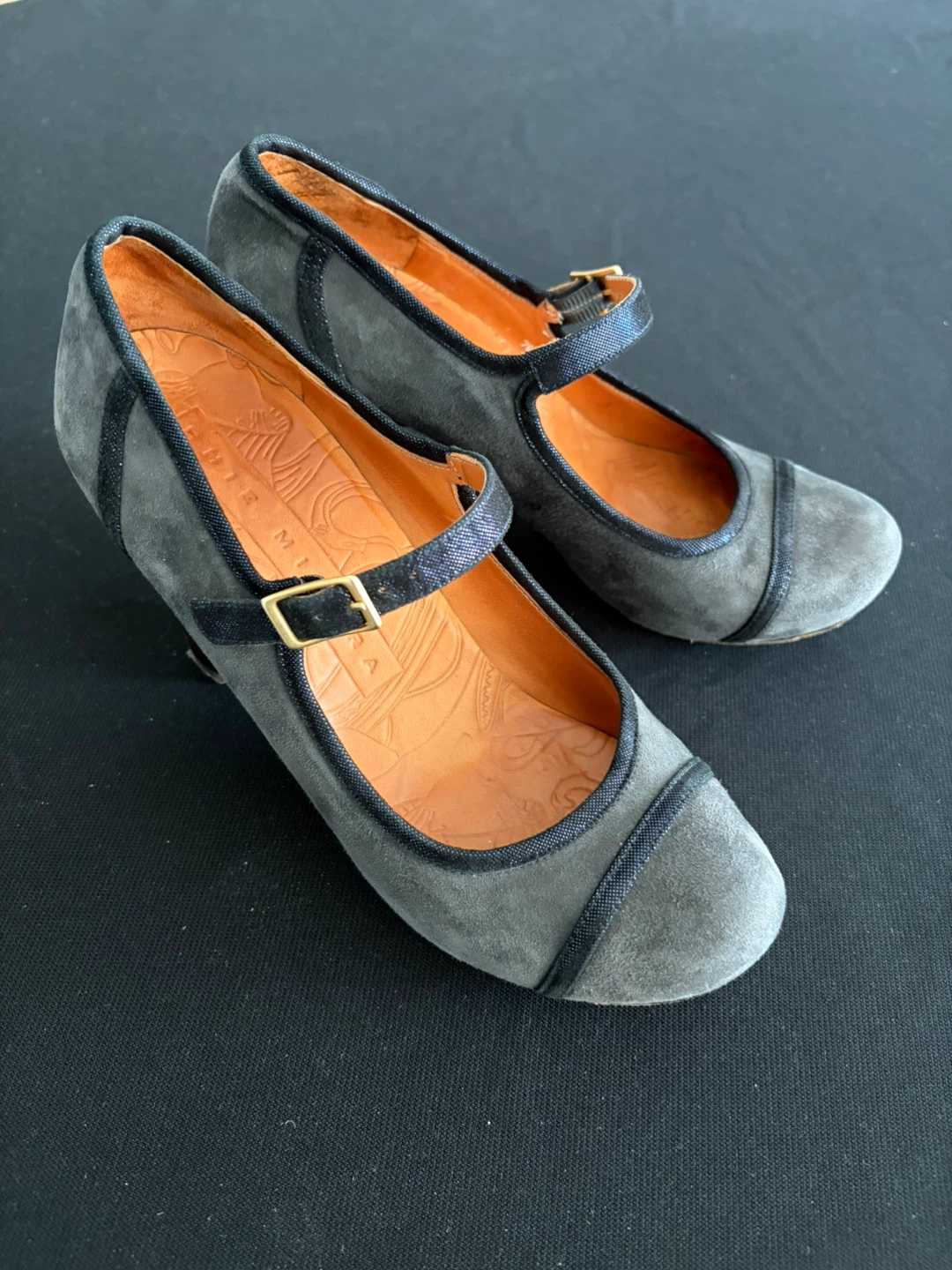 Chie Mihara Mary Jane Heels - Grey Suede - photo 2