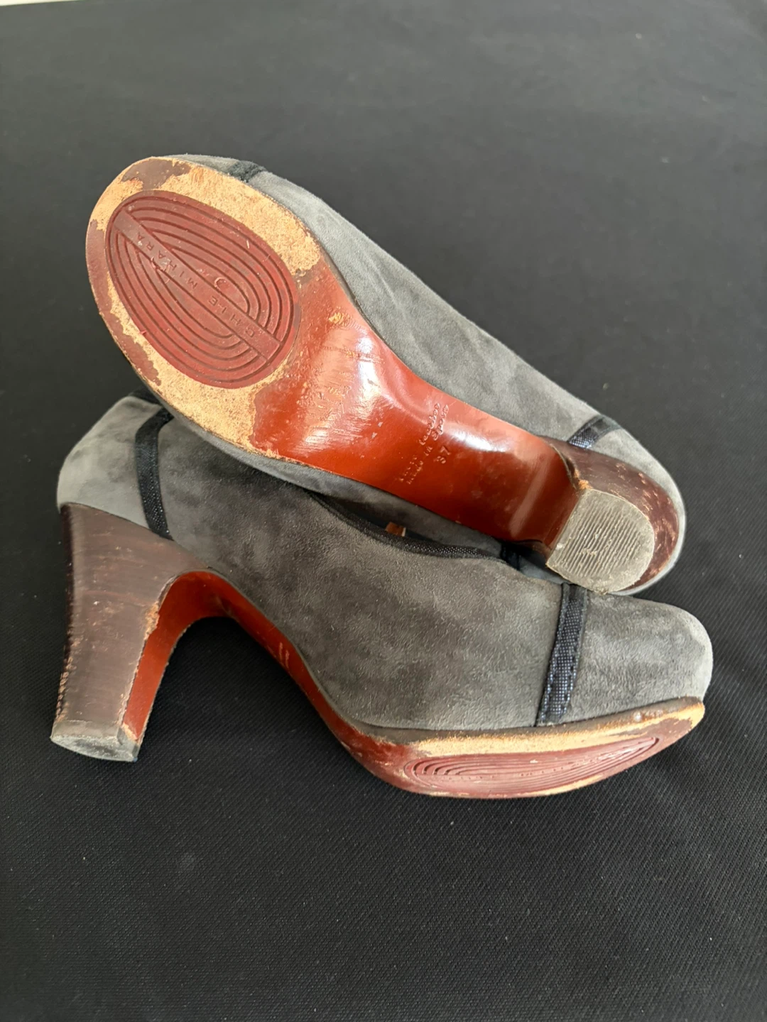 Chie Mihara Mary Jane Heels - Grey Suede - photo 3
