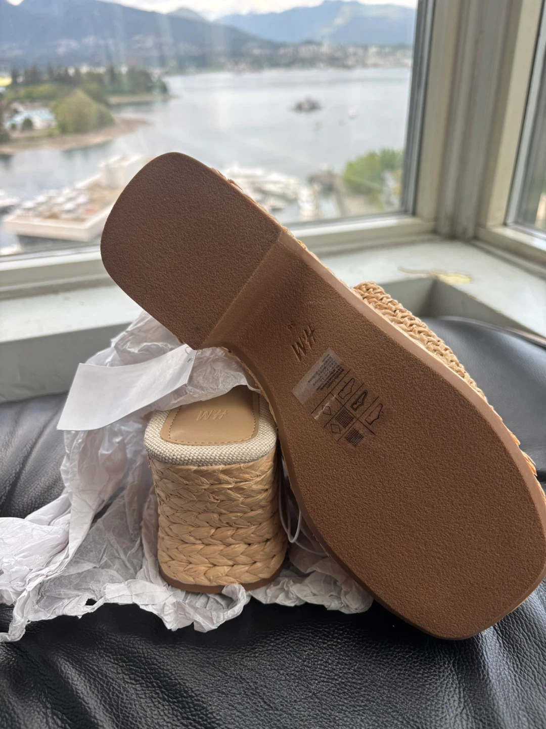 H&M Woven Wedge Slide Sandals Size 7 - photo 3