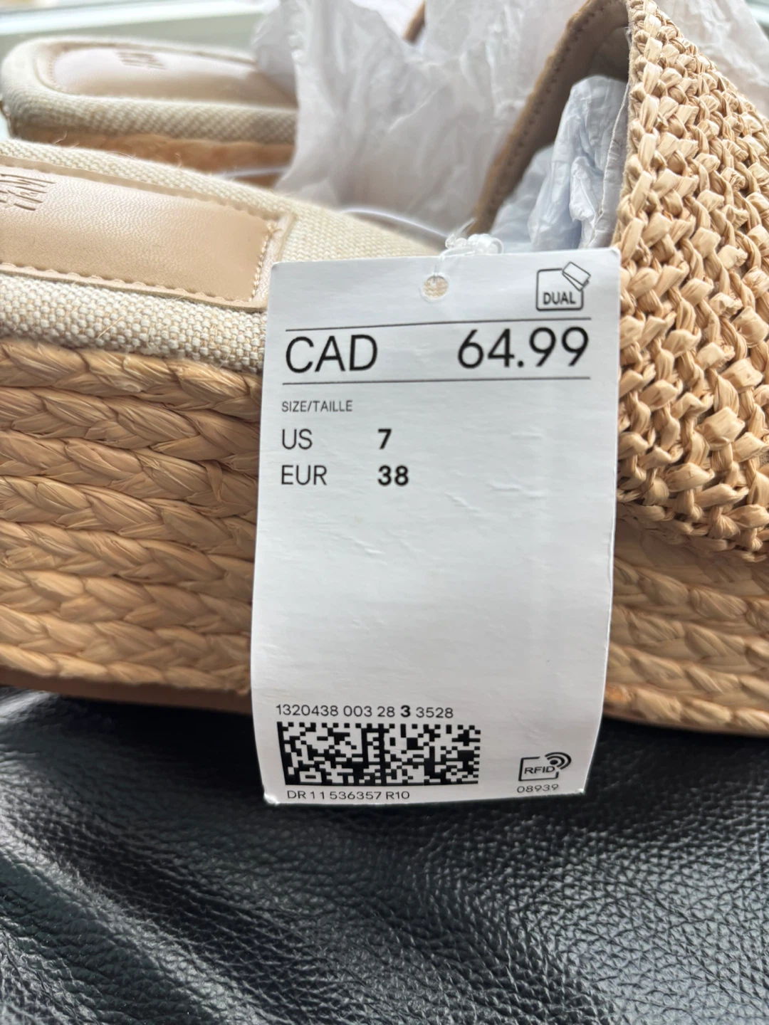H&M Woven Wedge Slide Sandals Size 7 - photo 4