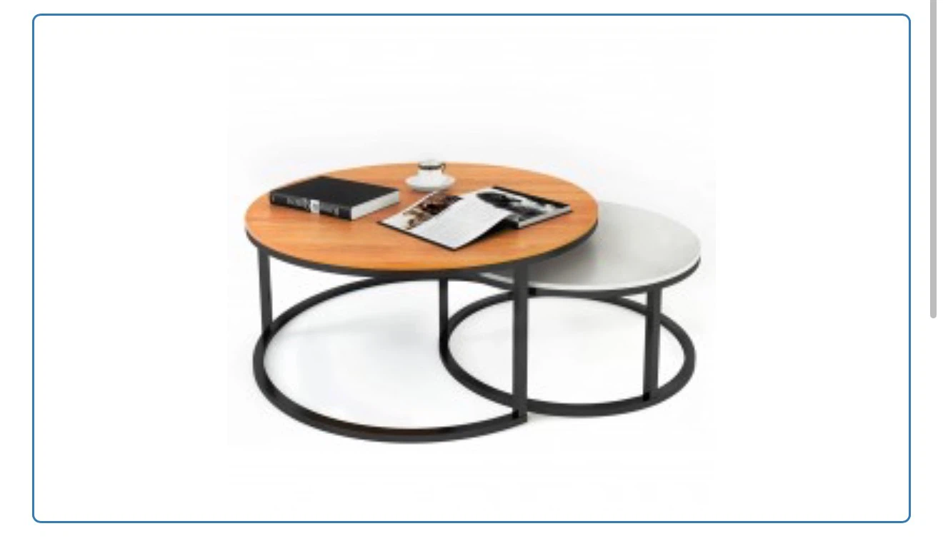 ODIKA Lanai Nest of Tables - Large Brown & Small White