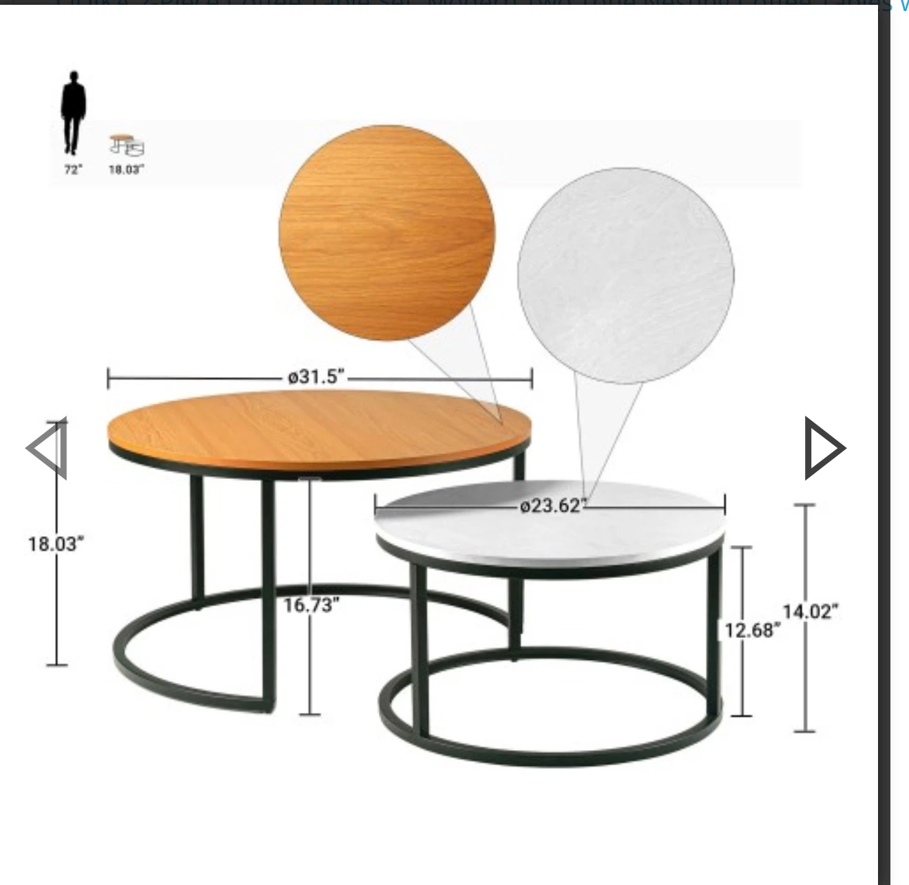 ODIKA Lanai Nest of Tables - Large Brown & Small White - photo 2