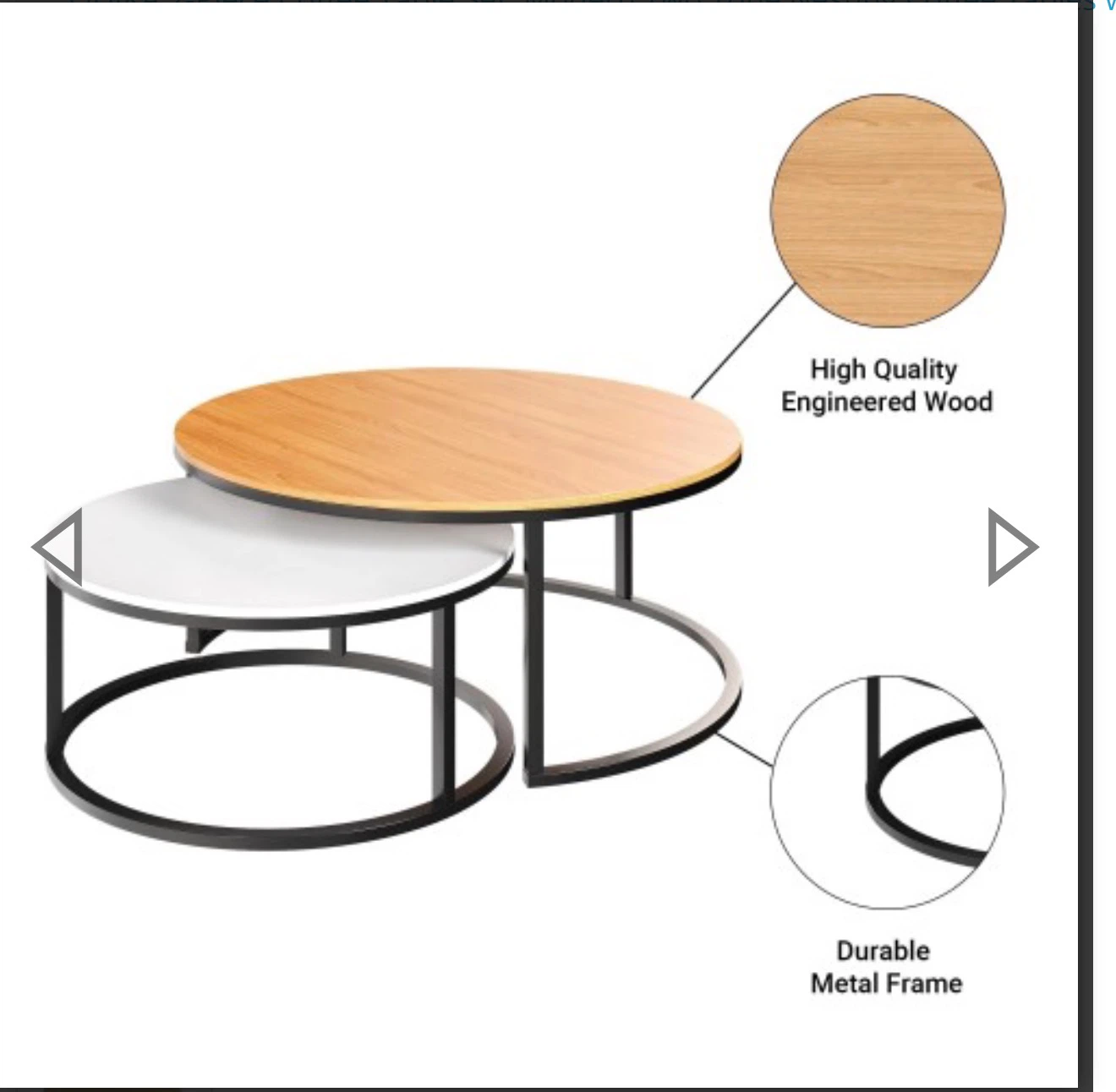 ODIKA Lanai Nest of Tables - Large Brown & Small White - photo 3