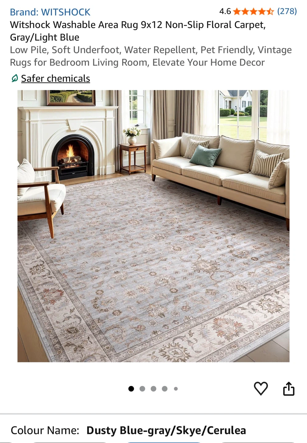 Witshock Washable Area Rug 9x12