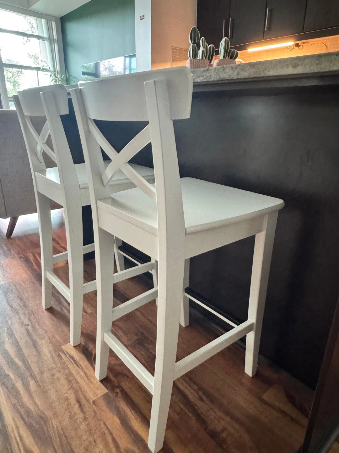 White Bar Stools (Set of 2)