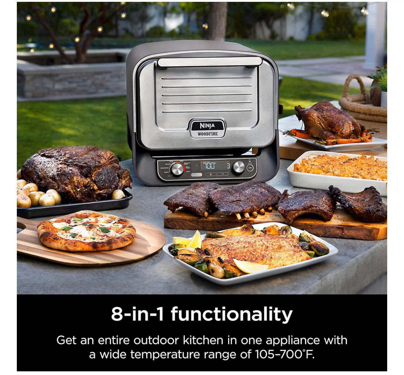 Ninja Woodfire 8-in-1 Outdoor Oven, Pizza Oven, Smoker - photo 5