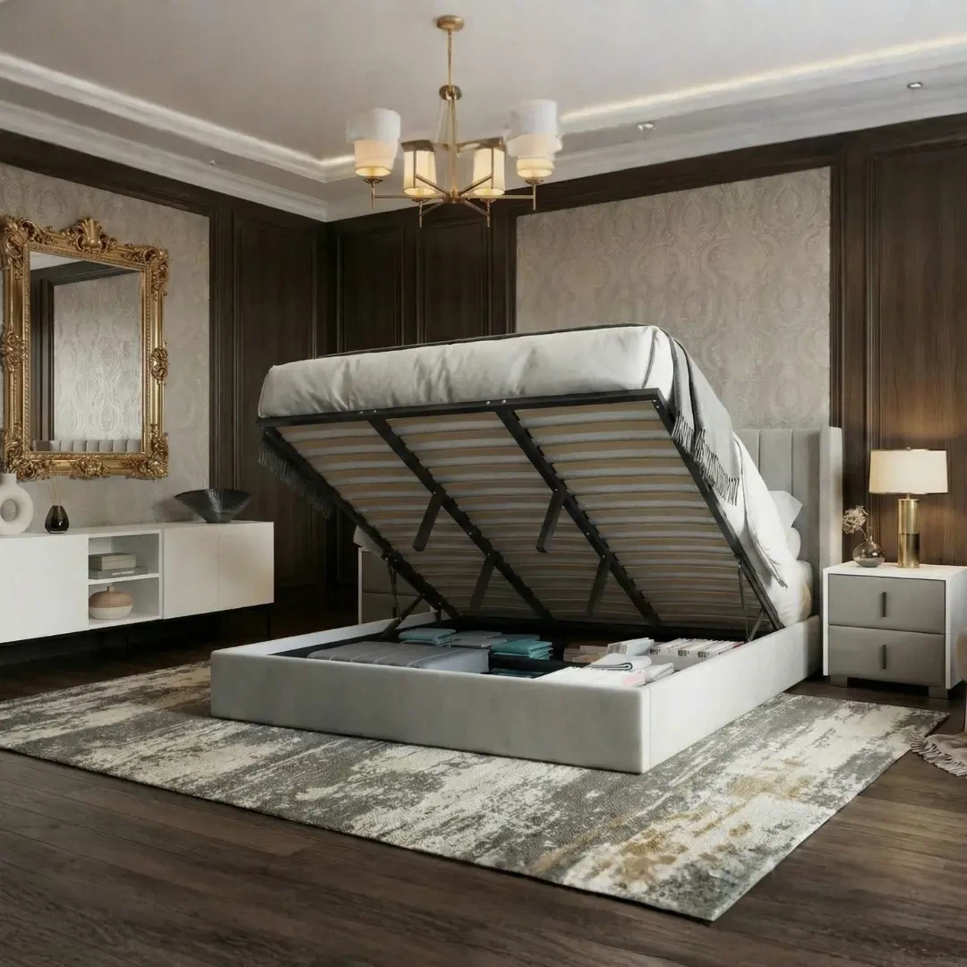 Queen Size Storage Bed Frame with Hydraulic Lift - photo 3