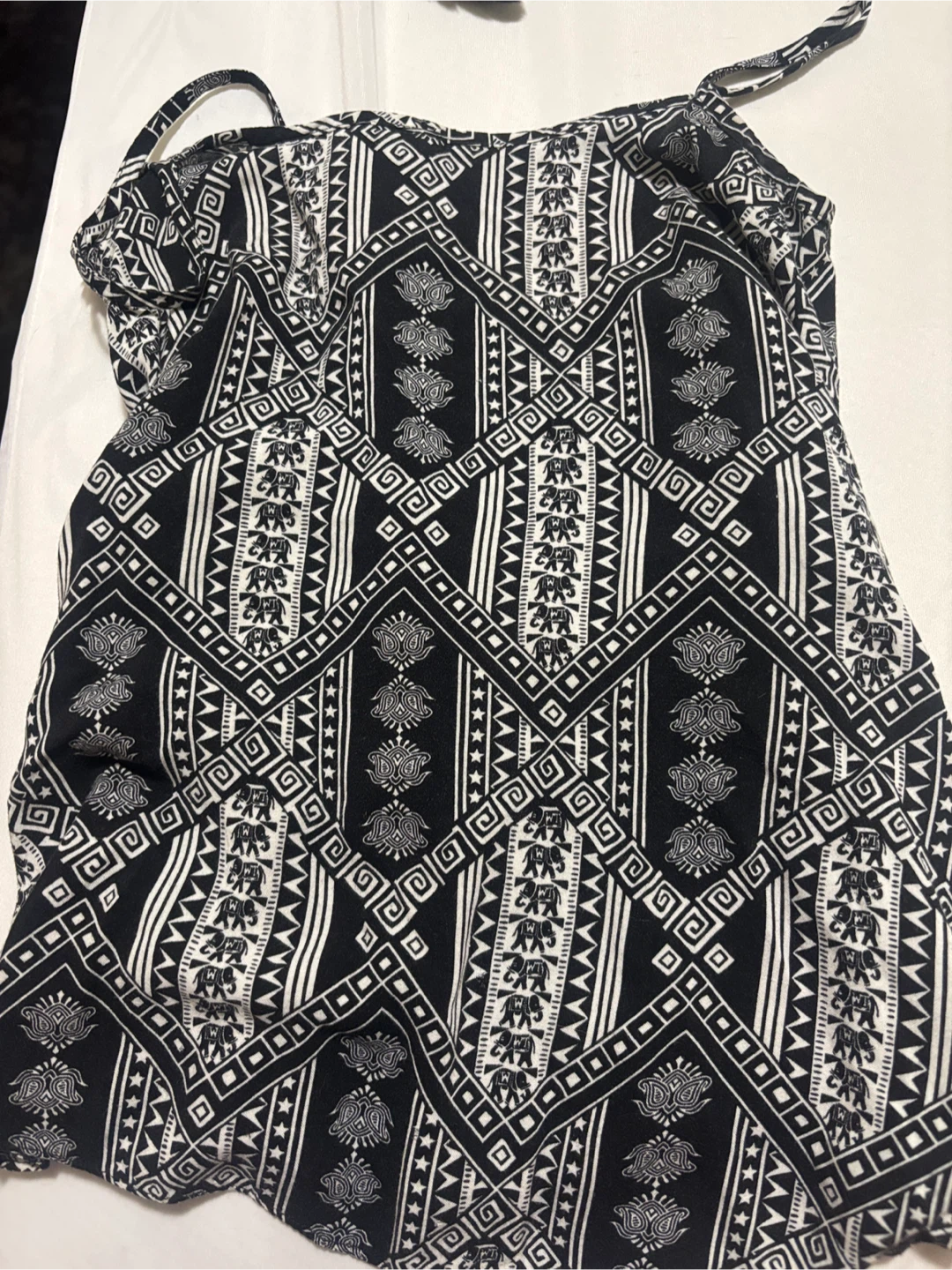 Cruise Design Black and White Elephant Print Tank Top - photo 2
