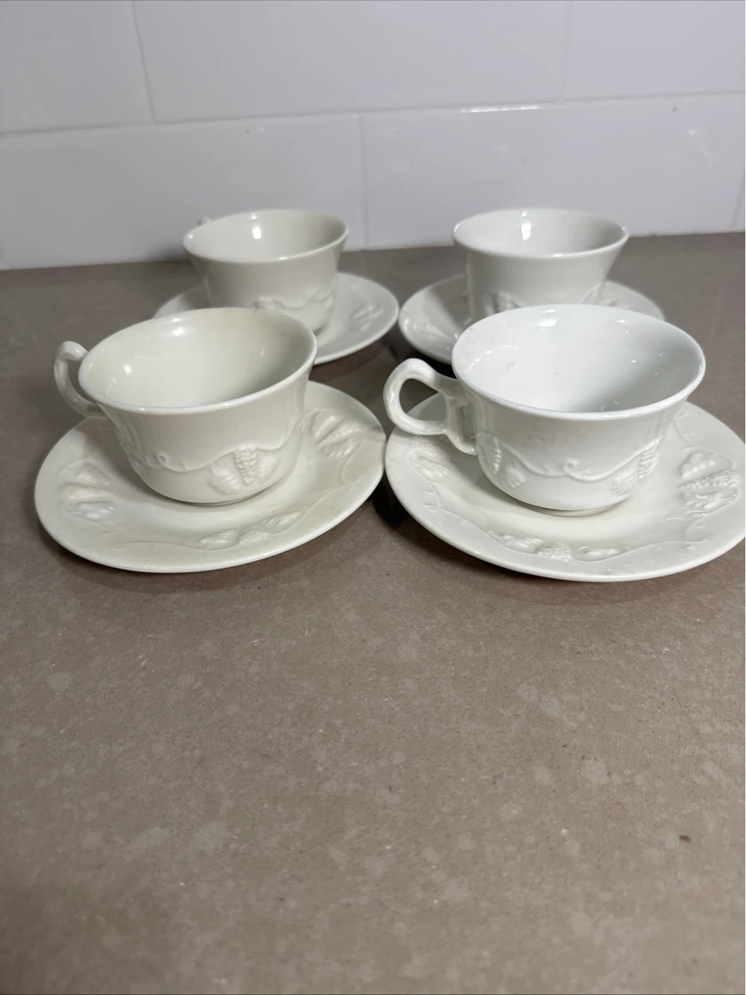 Red Cliff Ironstone Fine China Teacups & Saucers (Set of 4) - photo 2