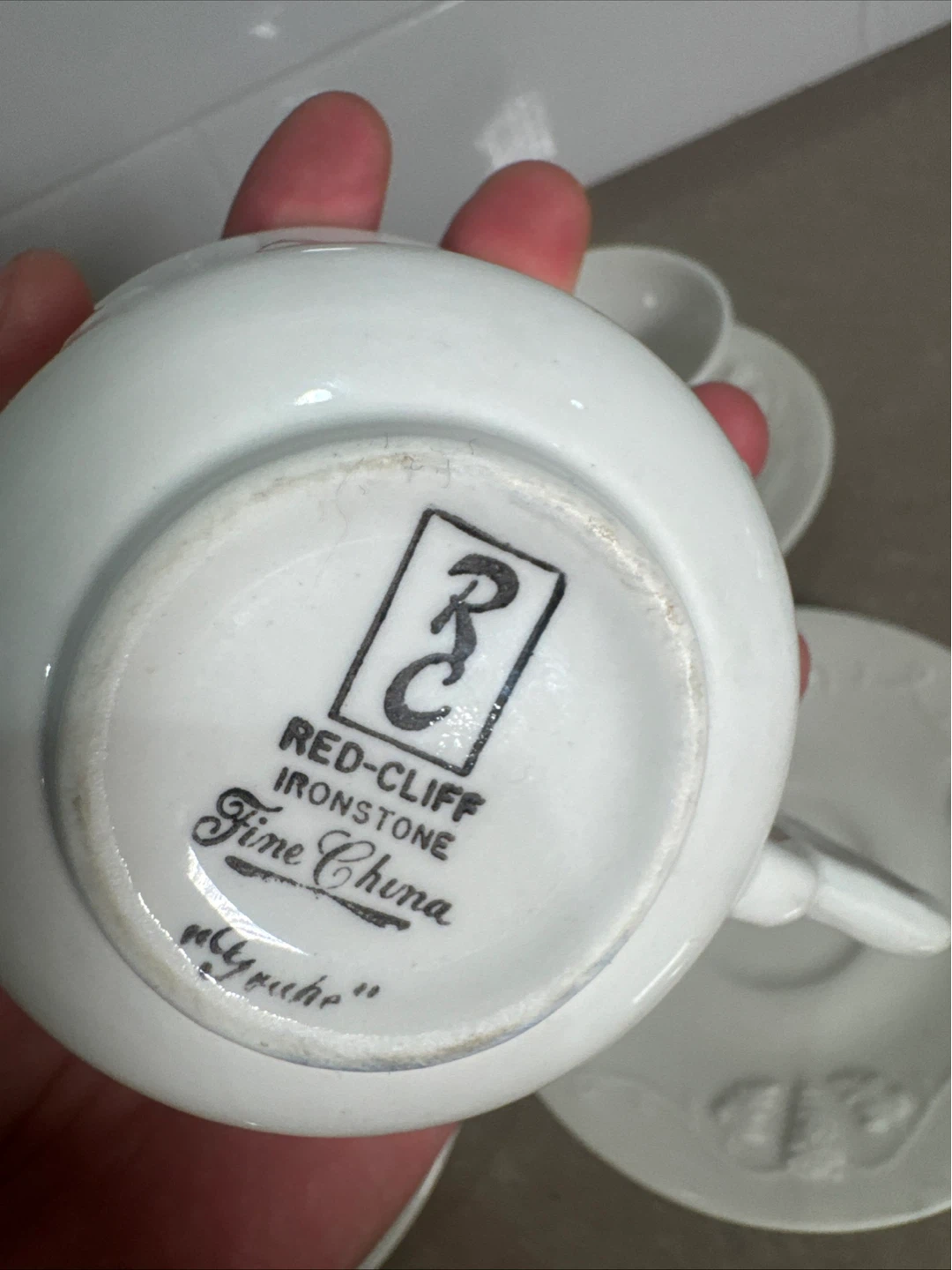 Red Cliff Ironstone Fine China Teacups & Saucers (Set of 4) - photo 5