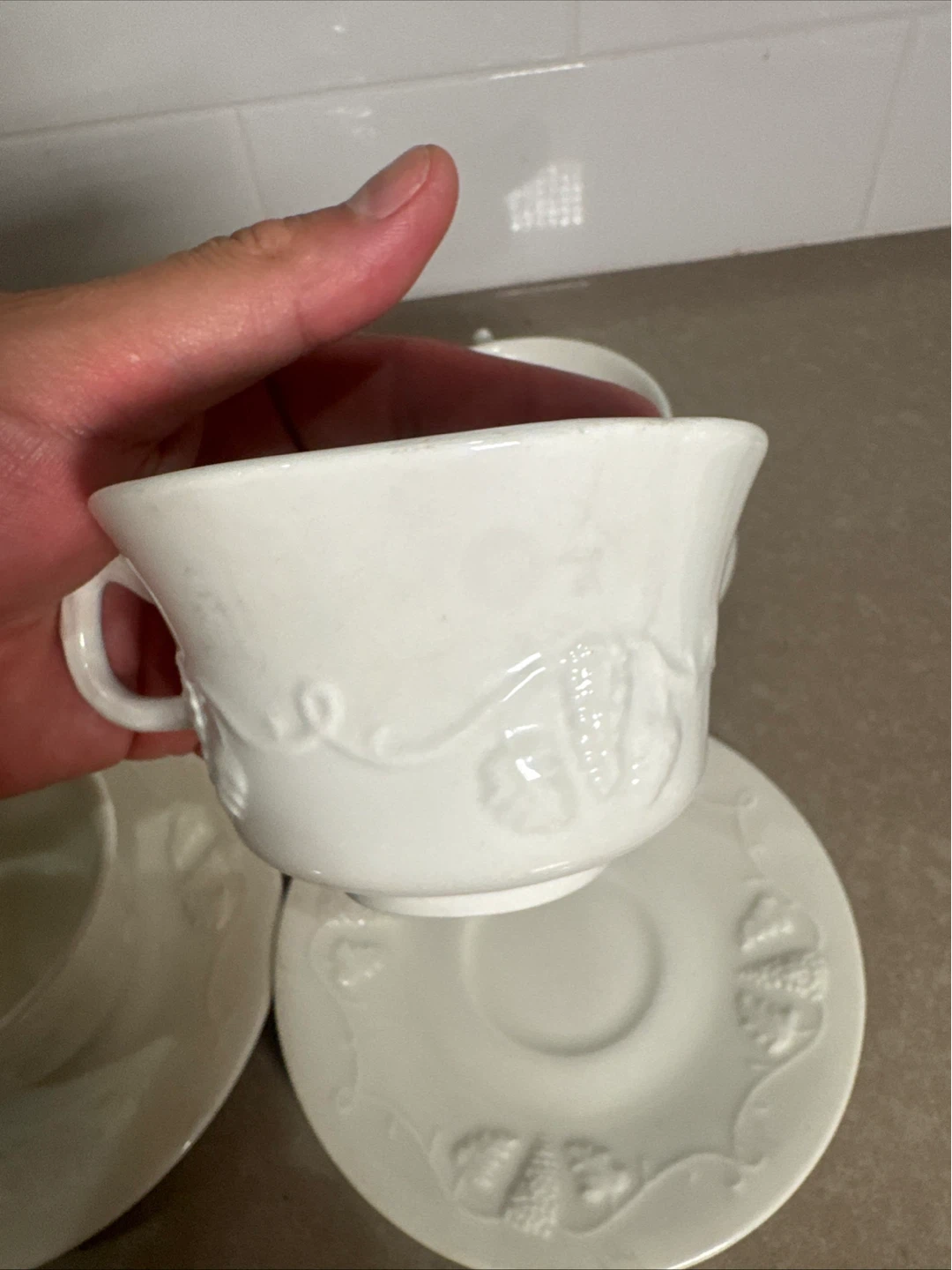 Red Cliff Ironstone Fine China Teacups & Saucers (Set of 4) - photo 4