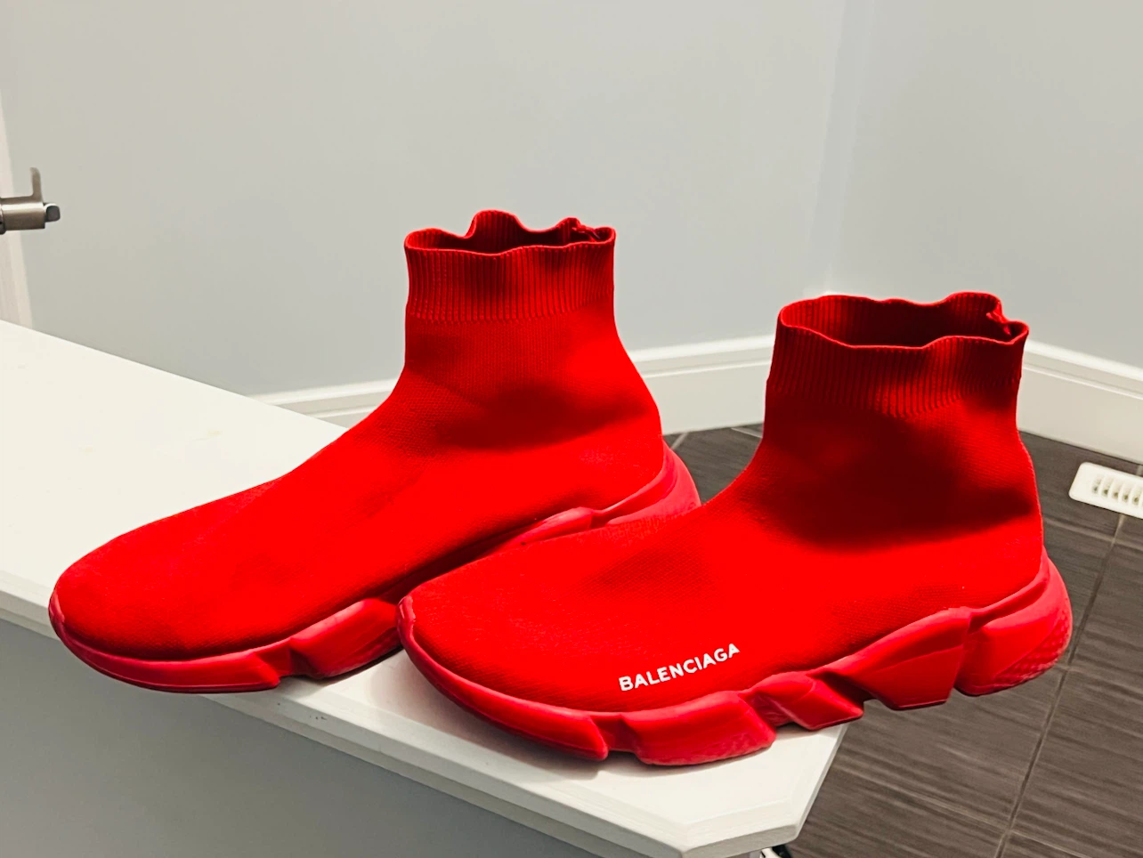Balenciaga Red Sock Speed Trainers