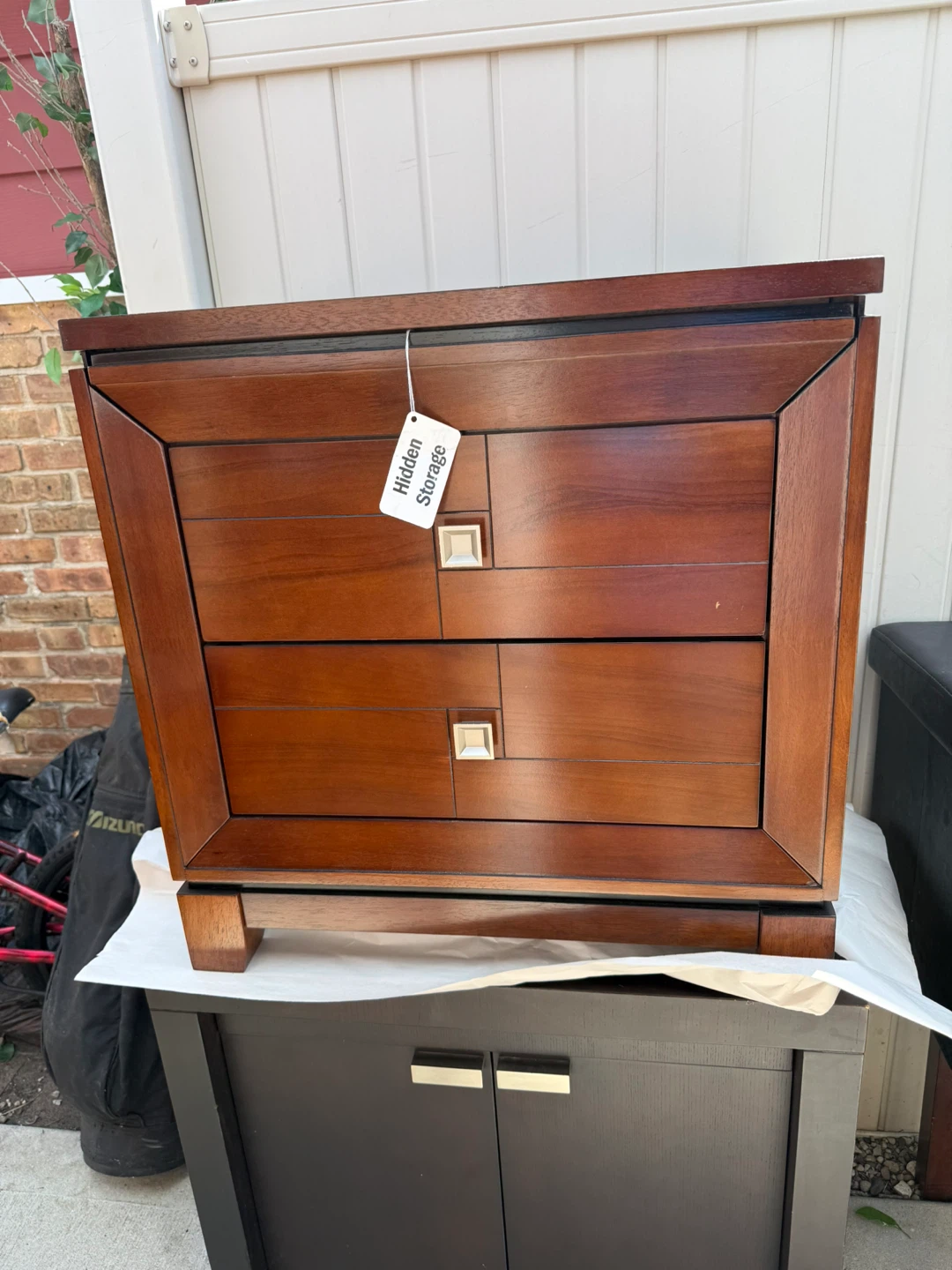 Wooden Nightstand with Hidden Storage